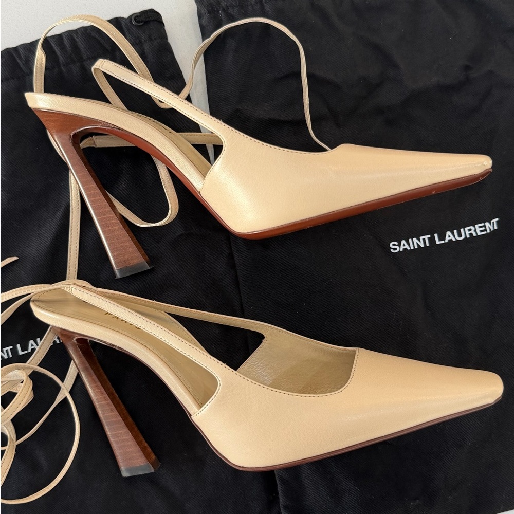 Saint Laurent Blade Slingback Heels - Picture 6 of 11